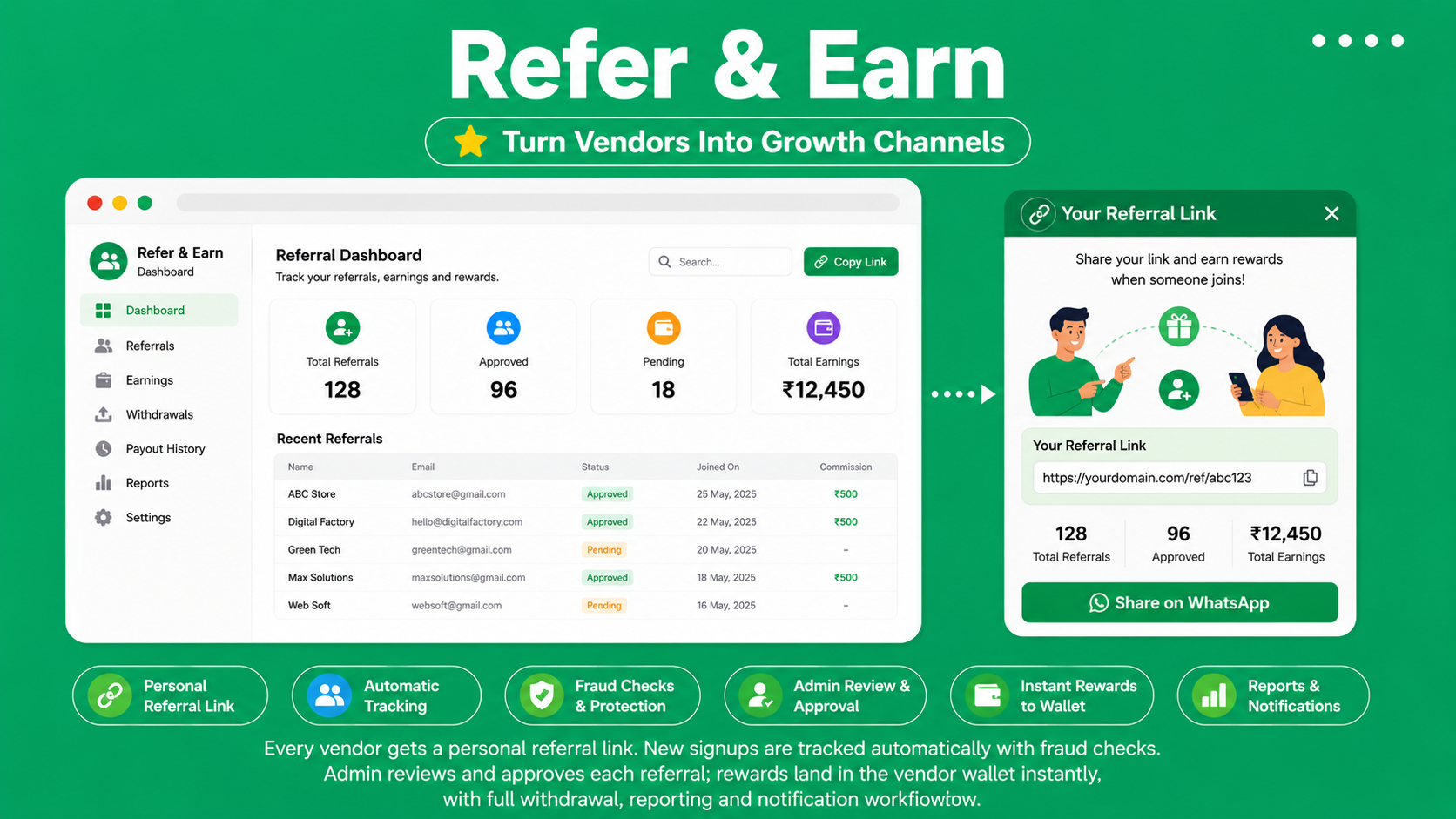 Refer And Earn - WhatsApp Official Api Addon