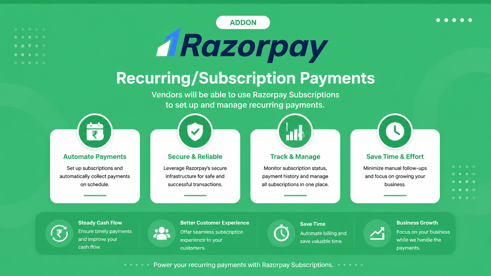 Razorpay Auto Pay Subscription for WhatsApp Integration